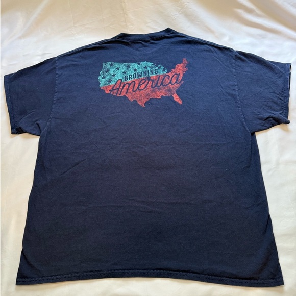 Browning USA Graphic Tee Navy Blue Size 2X - Picture 1 of 3